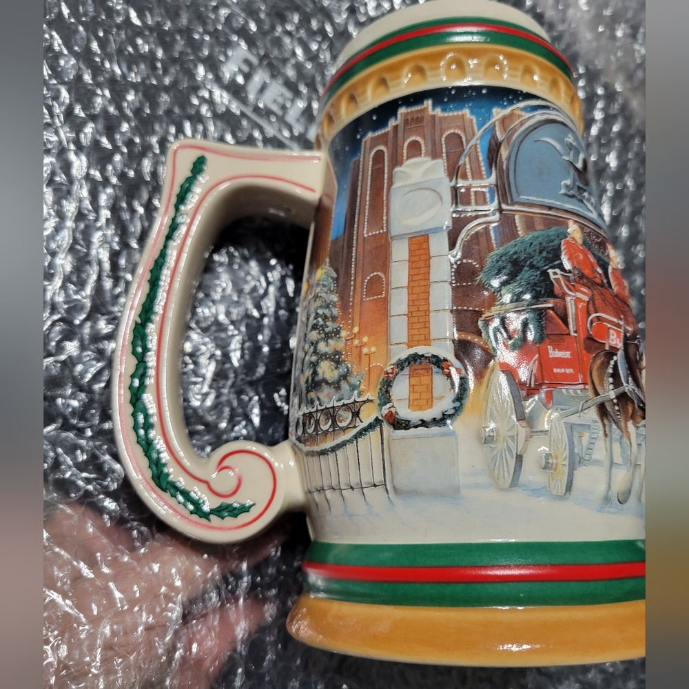 1997 Budweiser Clydesdales Stein HOME FOR THE HOLIDAYS Christmas Mug CS313